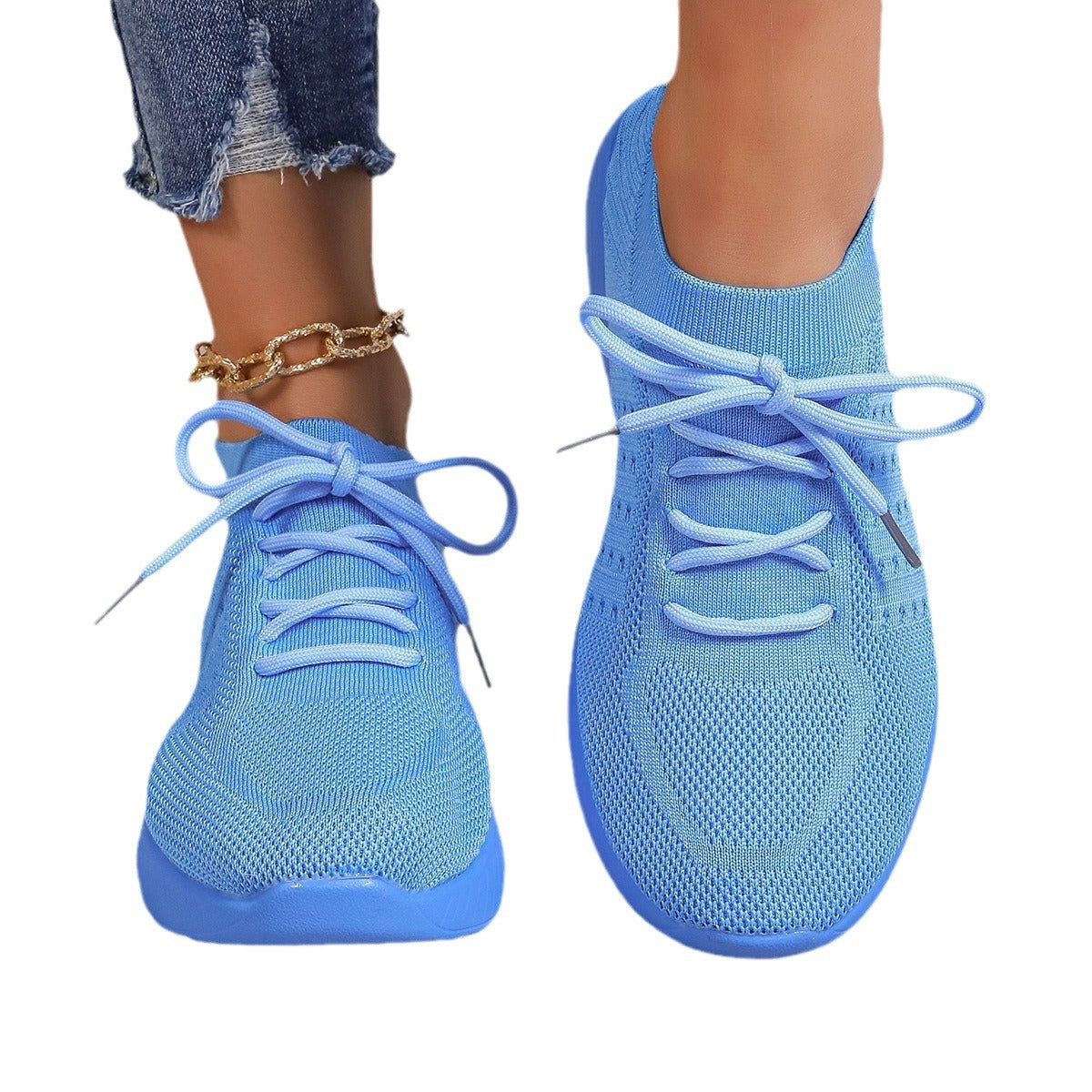 Damen atmungsaktive Slip-On Sportschuhe mit flexiblem Obermaterial WW