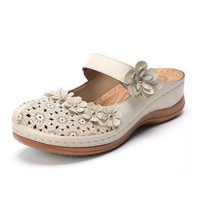 Damen Blütenverzierte Clogs mit ergonomischem Fußbett WW