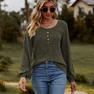 Damen Strickoberteil mit Knopfdetails und lässigem Schnitt WW