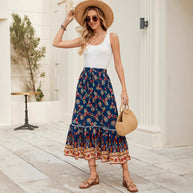 Damen Rock mit floralen Mustern und zurückhaltendem Volant WW