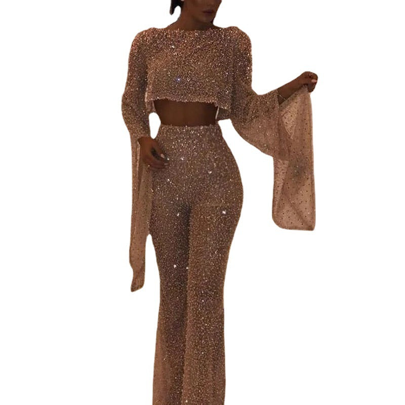 WW | Sexy Langarm Rückenfreier Jumpsuit & Taillenausschnitt Hose