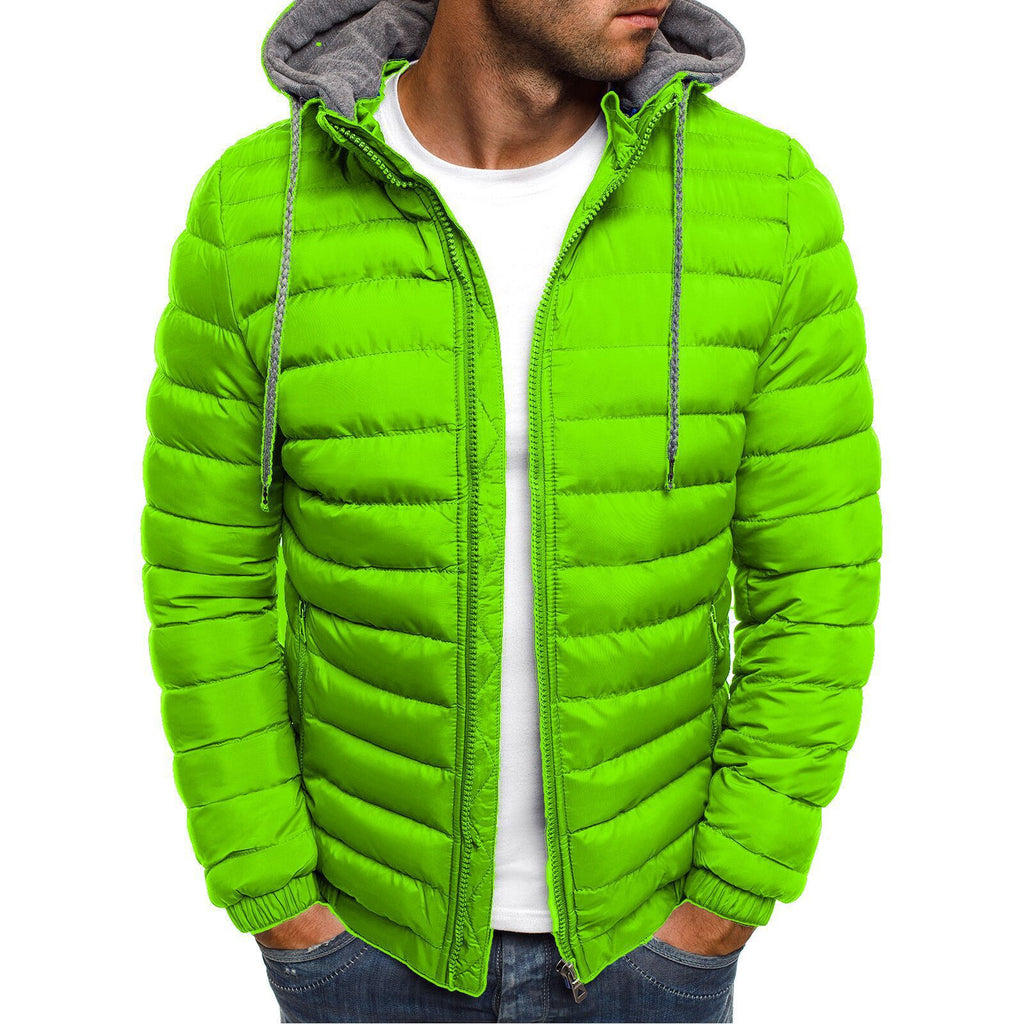 Herren Leichte Steppjacke mit abnehmbarer Kapuze und weichem Innenfutter WW
