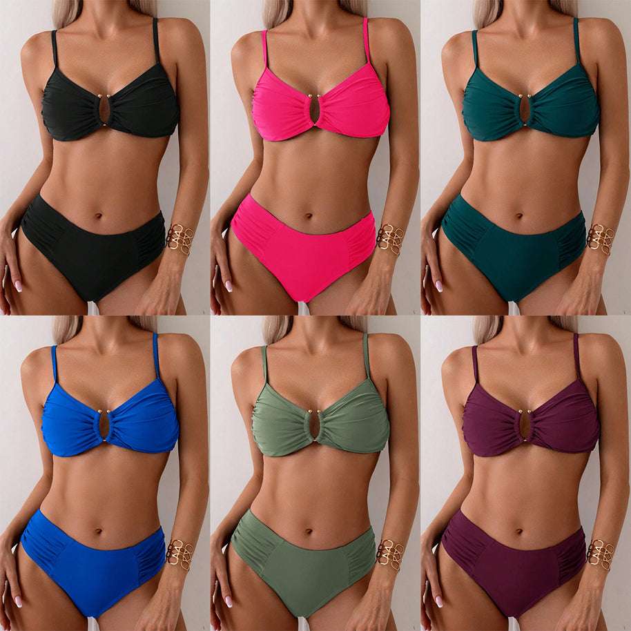 Damen Bikini-Set mit Raffungen und elegantem Ausschnitt WW