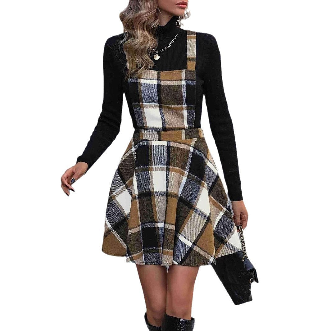 Damen Karierter Latzrock W&W Mode