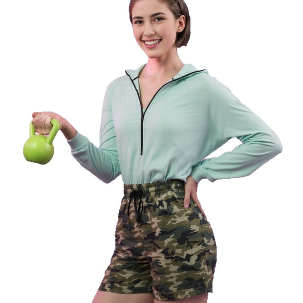 Damen Camouflage-Shorts mit elastischem Bund und praktischen Taschen WW