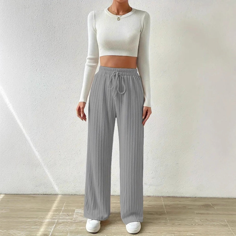 Damen Bequeme Stoffhose mit strukturierter Oberfläche WW
