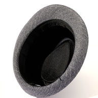 Damen eleganter Fedora-Hut mit gestreiftem Design und modischem Samtband WW