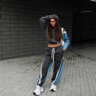 Damen sportliches Loungewear-Set mit Streifen WW