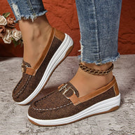 Damen Slip-On Clogs mit modischem Karomuster und elegantem Schnallen-Detail WW