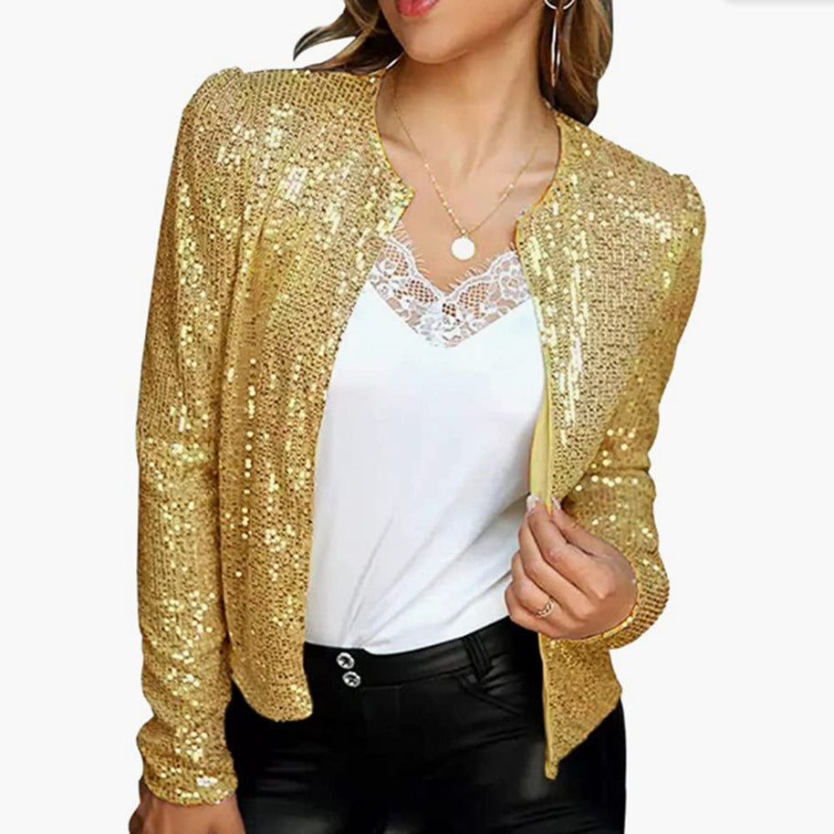 Damen Glitzernde Strickjacke WW