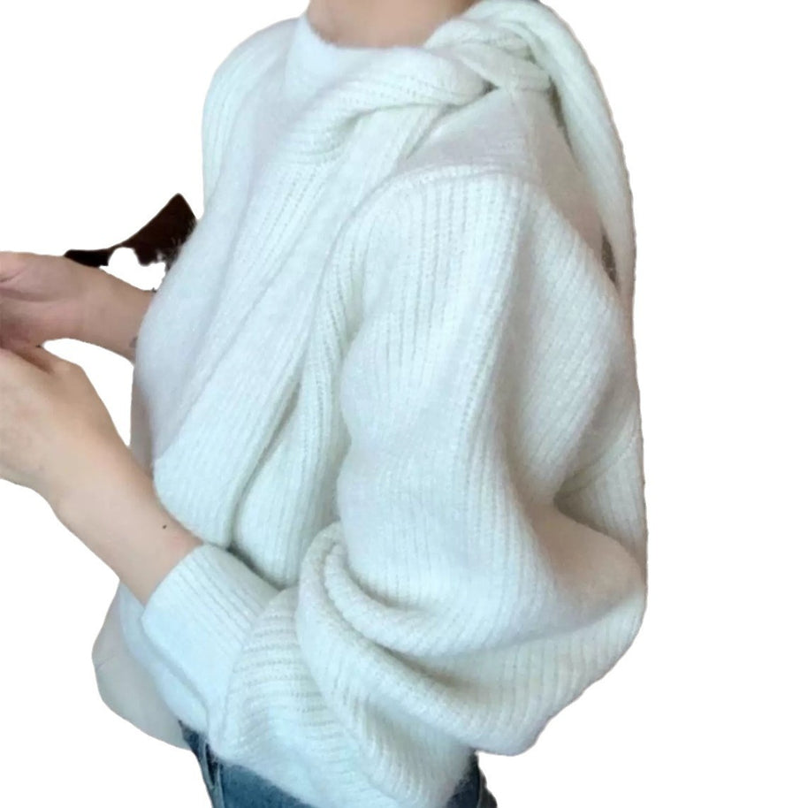 Damen Strickpullover mit verspieltem Kragen und modernem Rippdesign WW