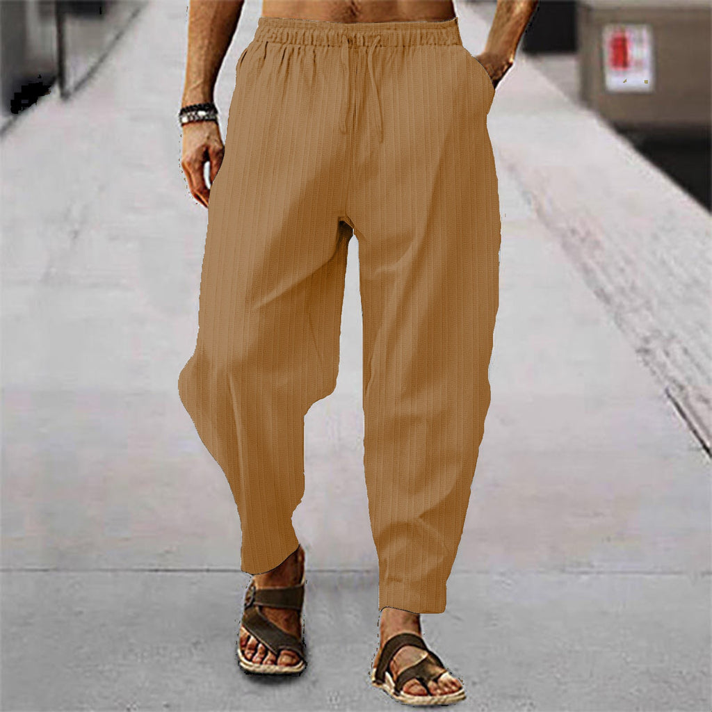 Herren Freizeithose mit elastischem Bund und modernen Streifen WW