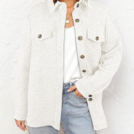 Damen Steppjacke mit Knopfleiste und Taschen WW