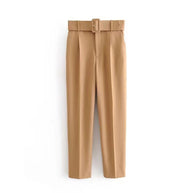 Damen weite Hochbundhose mit schickem Gürtel WW