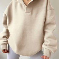 Damen Oversized Kapuzenpullover mit Kängurutasche WW