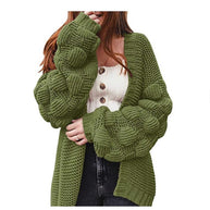 Damen Strickjacke mit strukturierten Ärmeln WW