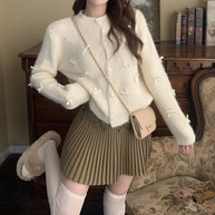 Damen Strickjacke mit dekorativen Schleifenapplikationen WW