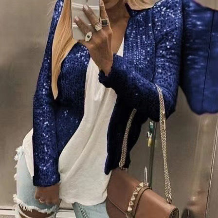 Damen Glitzernde Strickjacke WW