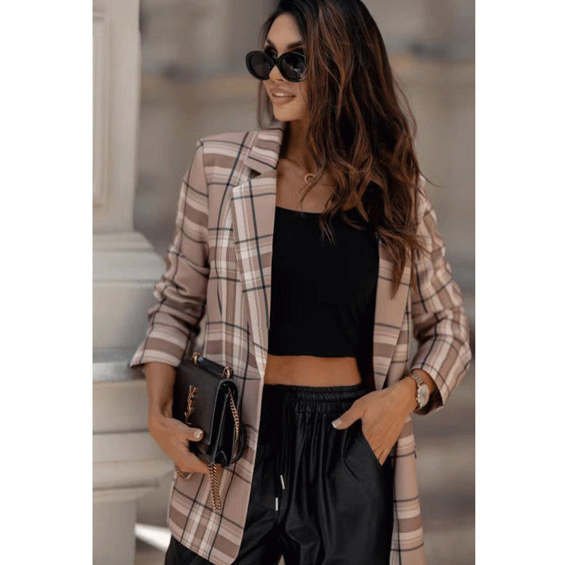 Damen Karierter Blazer WW