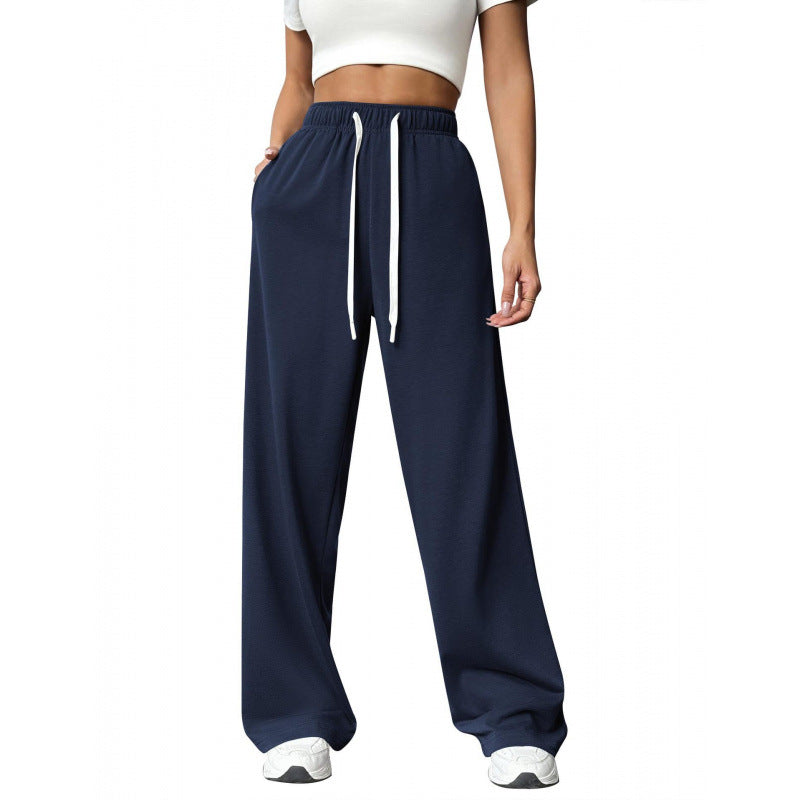 Damen Bequeme und lässige Freizeithose mit weitem Schnitt und elastischem Bund WW