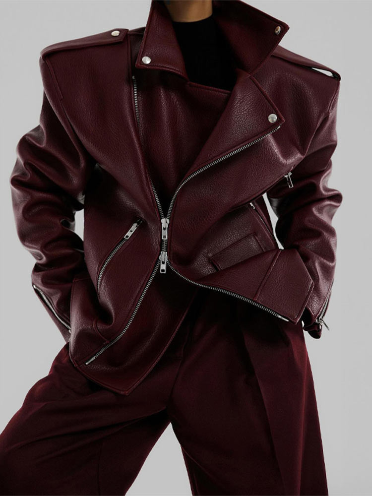 Damen Bikerjacke aus hochwertigem Leder WW