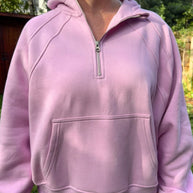 Damen Sportlicher Halbzip-Hoodie mit weichem Fleece und praktischer Kängurutasche WW