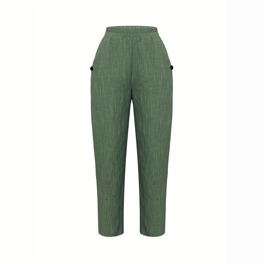 Damen Bequeme und luftige Leinenhose mit seitlichen Taschen W&W