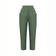 Damen Bequeme und luftige Leinenhose mit seitlichen Taschen W&W