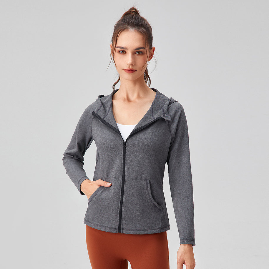 Damen Sportliche Kapuzenjacke mit leichtem Material und praktischen Taschen WW