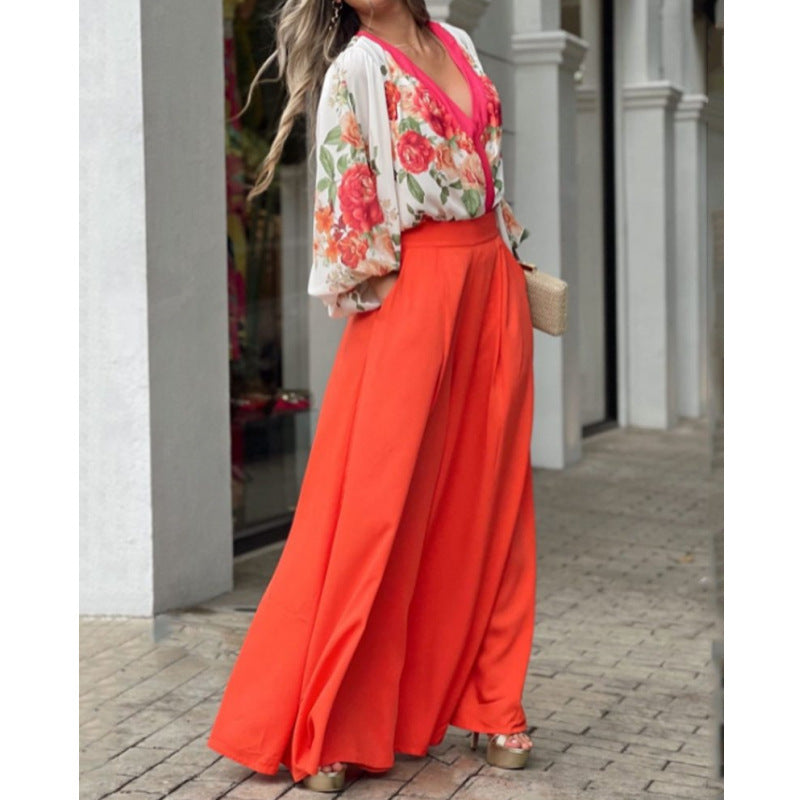 WWMODE | Plus Size Top Hochbundweite Weite Hose Set