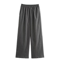 Damen weite Business-Hose mit elastischem Bund und feinen Streifen WW