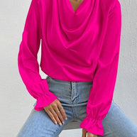 WW | Satin Langarmbluse Top