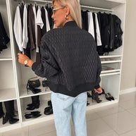 Damen Stepp-Bomberjacke mit elastischen Bündchen und modernem Reißverschluss WW