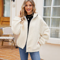 Damen Baumwoll-Fleecejacke mit Reißverschluss WW