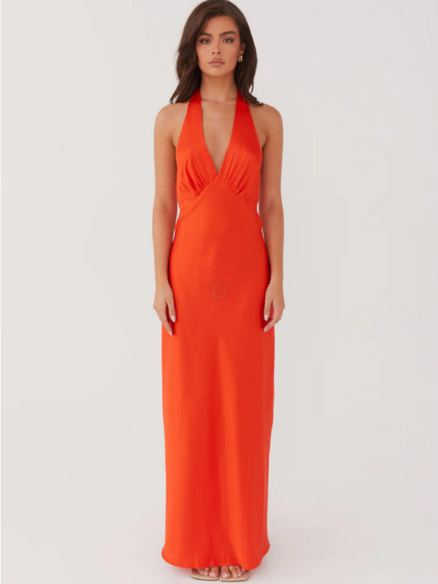 Damen Maxikleid mit elegantem Halterneck-Design und figurformendem Schnitt WW
