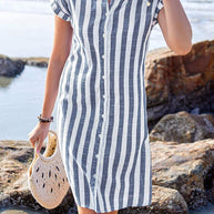 Damen Hemdkleid mit Streifenmuster WW