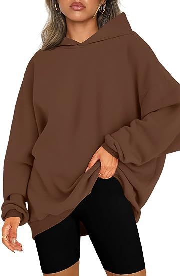 Damen oversized Kapuzenpullover mit seitlichen Schlitzen W&W Mode