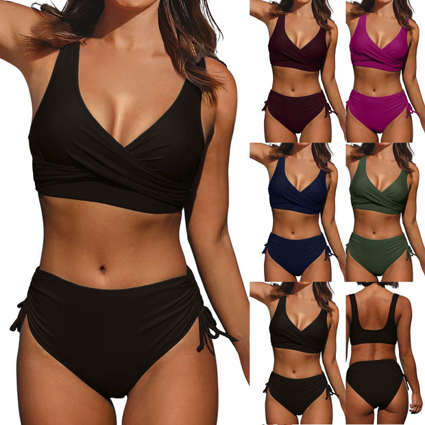Damen Bikini-Set mit elegantem Wickeldesign und figurformendem Höschen WW