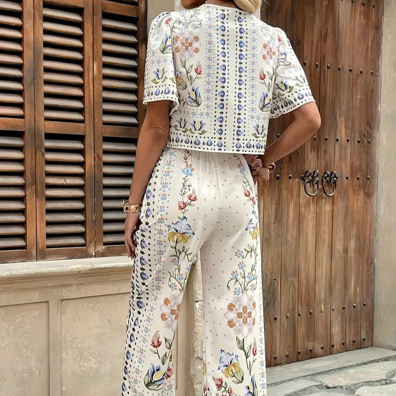 Damen Sommerliches Blumendruck-Set WW
