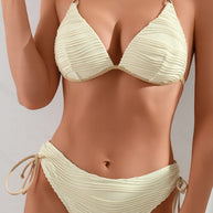 Damen Triangel-Bikini-Set mit Rüschen-Details und angesagten Schnürungen WW