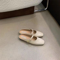 Damen Stilvolle Ballerinas mit glänzendem Obermaterial und eleganter Schnalle W&W