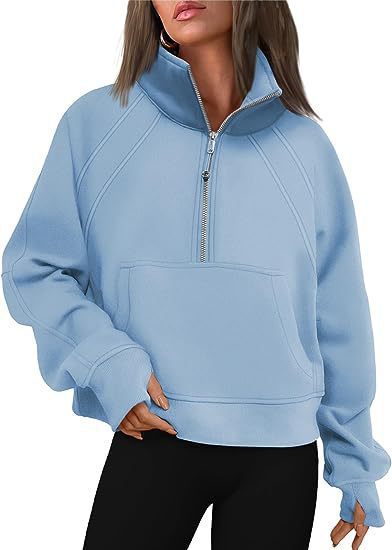 Damen Sportlicher Hoodie mit hohem Kragen WW