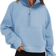 Damen Sportlicher Hoodie mit hohem Kragen WW