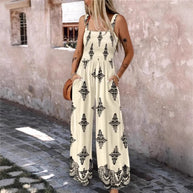 Damen luftiger Jumpsuit mit floralem Design und praktischen Taschen WW