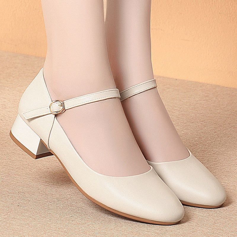 Damen Ballerinas mit modischem Riemchen und bequemer Absatzhöhe WW