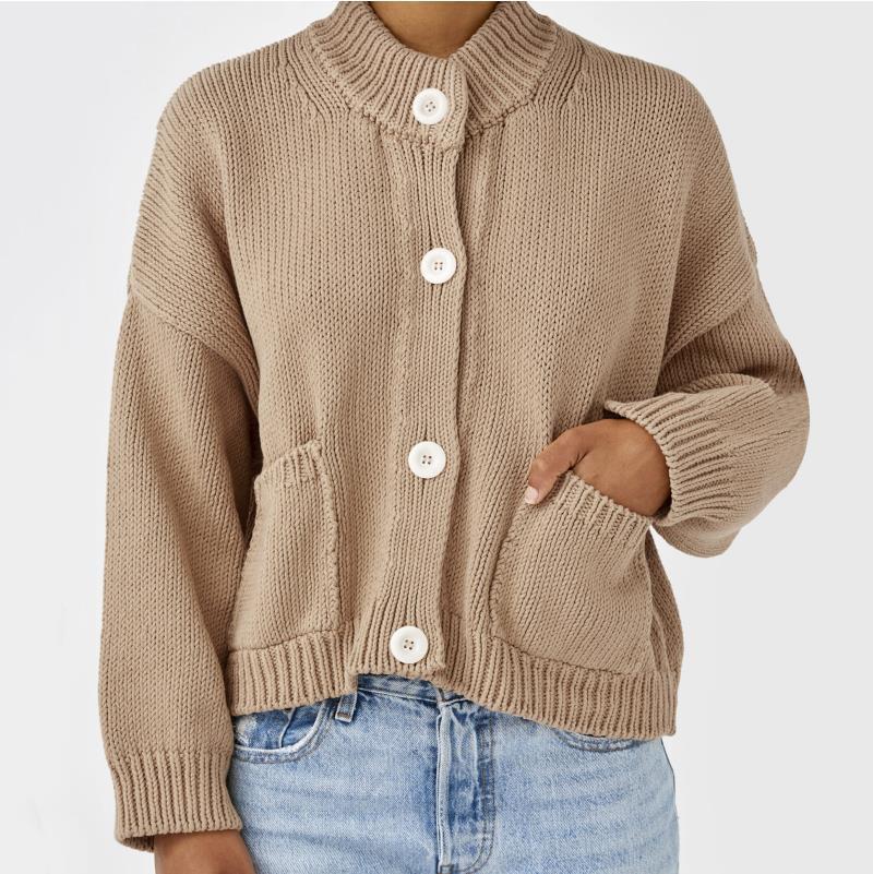 Damen Strickjacke im lässigen Schnitt mit Knopfdetails WW