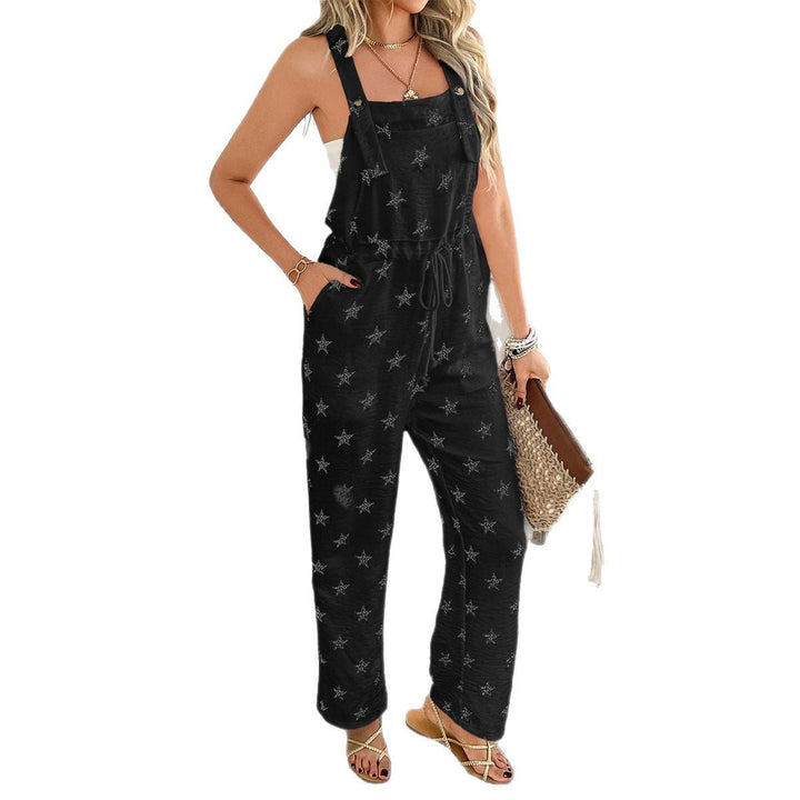 Damen Lässiger Jumpsuit mit verstellbaren Trägern und elastischem Taillenbund W&W Mode