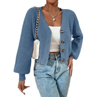 Damen Strickjacke mit strukturiertem Schnitt und dekorativen Knöpfen WW