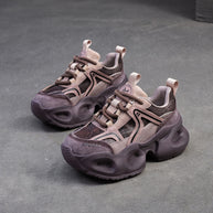 Damen Sportliche Chunky Sneakers mit stilvollem Oberflächen-Design und dämpfendem Sohlenprofil WW