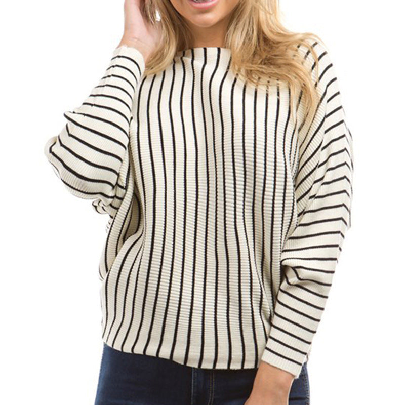 Damen Strickpullover mit geometrischem Rippdesign und trendigen Streifen WW